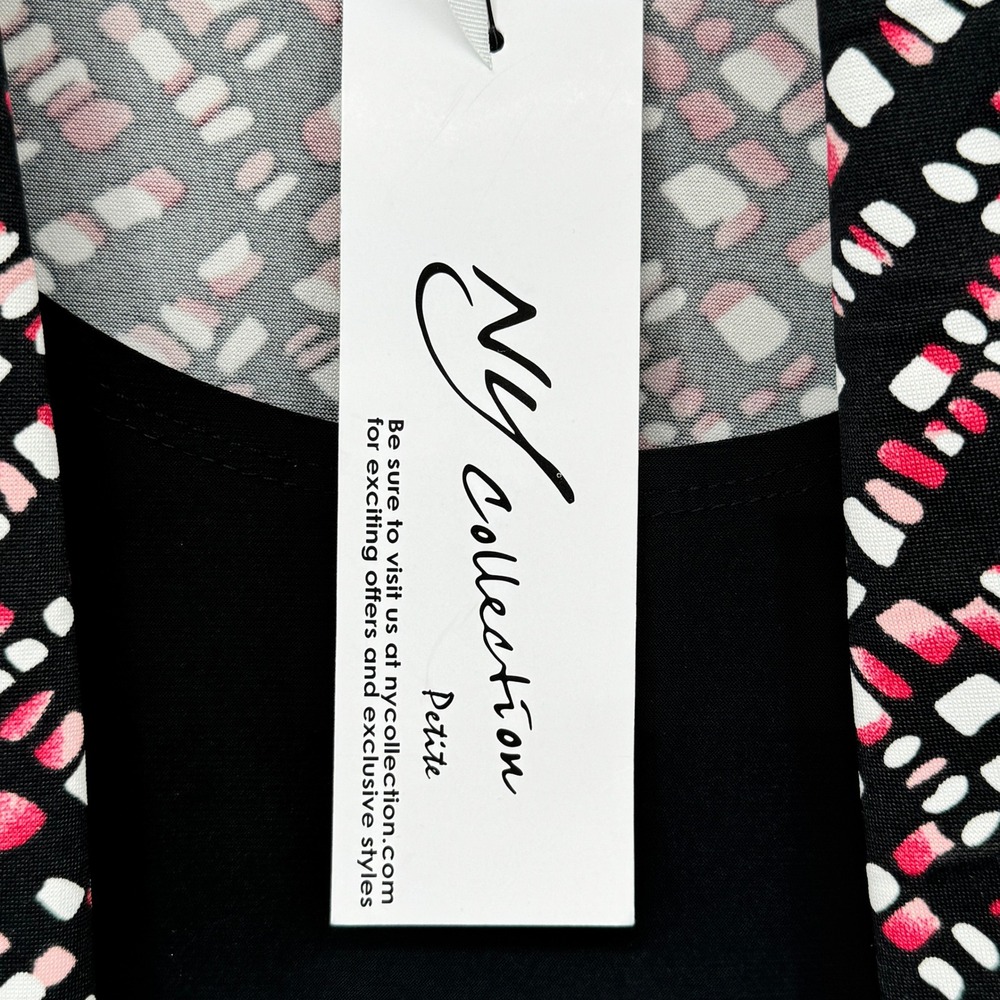 NY Collection Petite Black Geometric Print Open Front Cardigan Sweater Set New - Picture 5 of 13